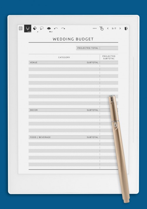 Wedding Budget - Original for Supernote