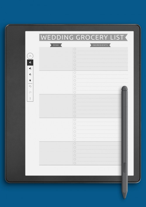 Kindle Scribe Wedding Grocery List - Casual