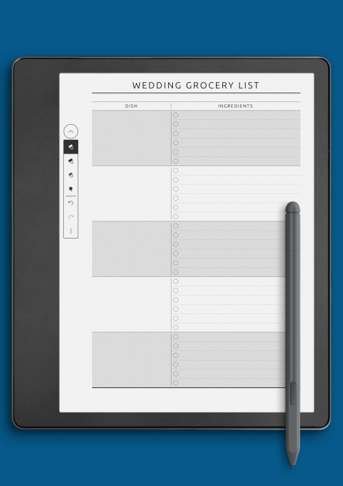 Kindle Scribe Wedding Grocery List - Original