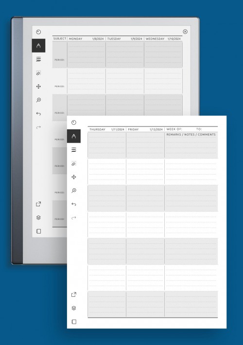 reMarkable Week Lesson Plan Template - Original Style