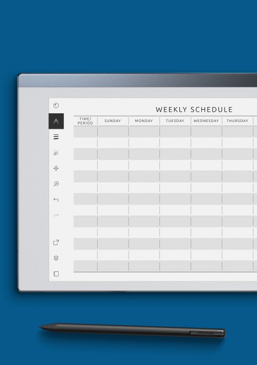 reMarkable Weekly Schedule - Landscape View