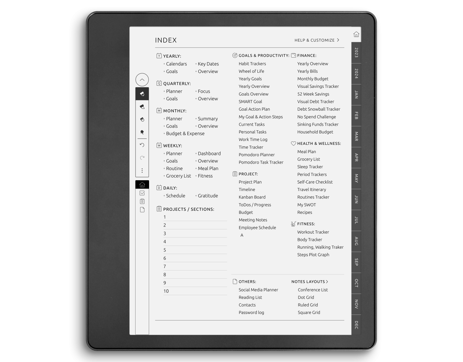 Kindle Scribe Ultimate Planner 2023 & 2024 Get Your Planner Template PDF