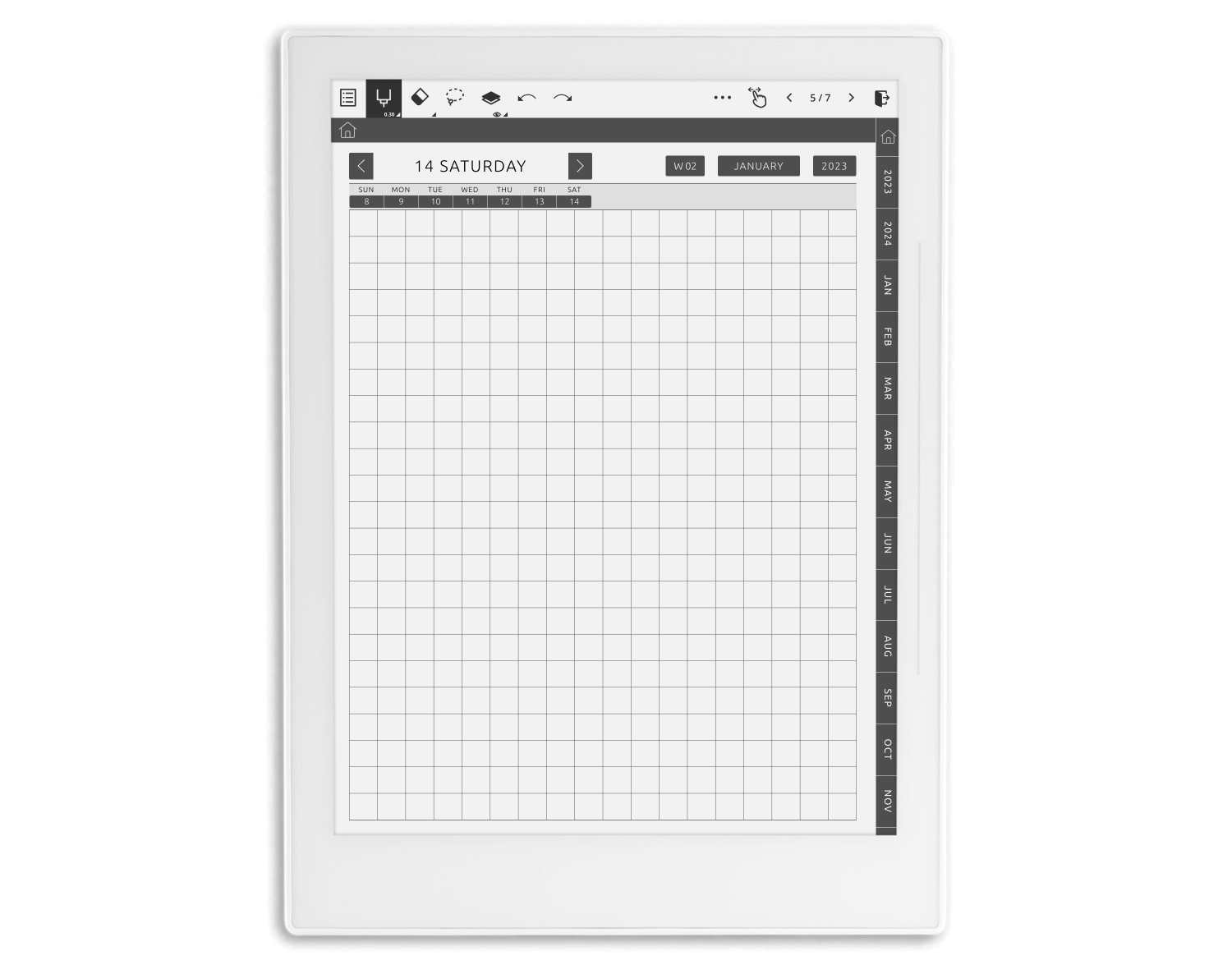 Supernote A5X Daily Planner 2024 